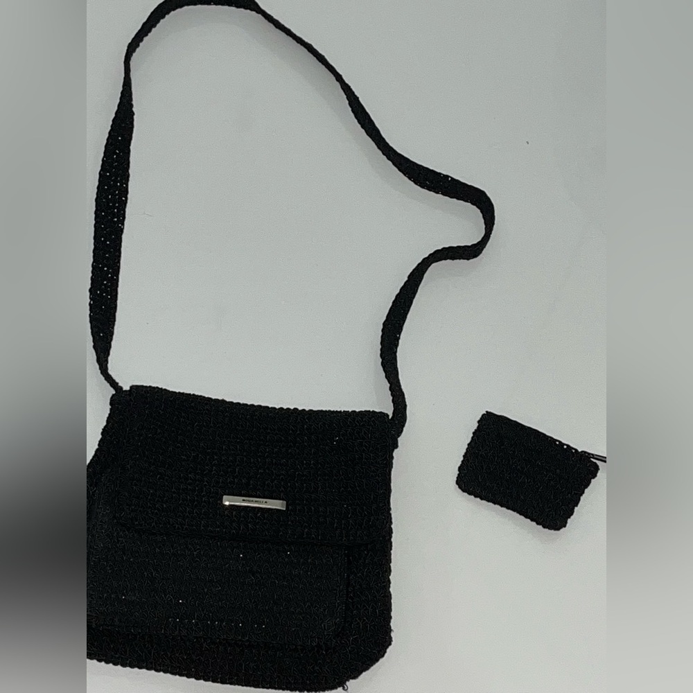 Vintage Moda Bella Crocheted Crossbody Bag and Coin Purse